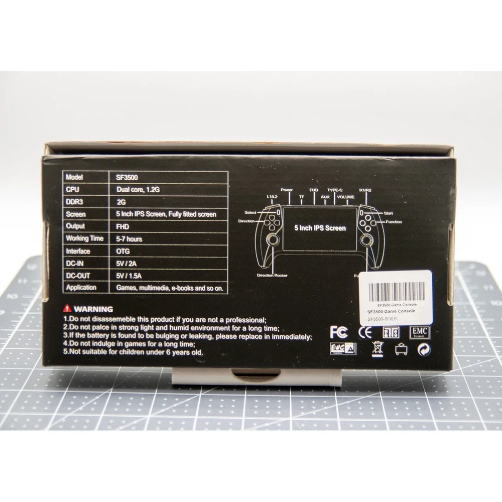 SF3500 Handheld Game Player 5‎ Inch IPS Screen FHD Dual Core 2G RAM White Black